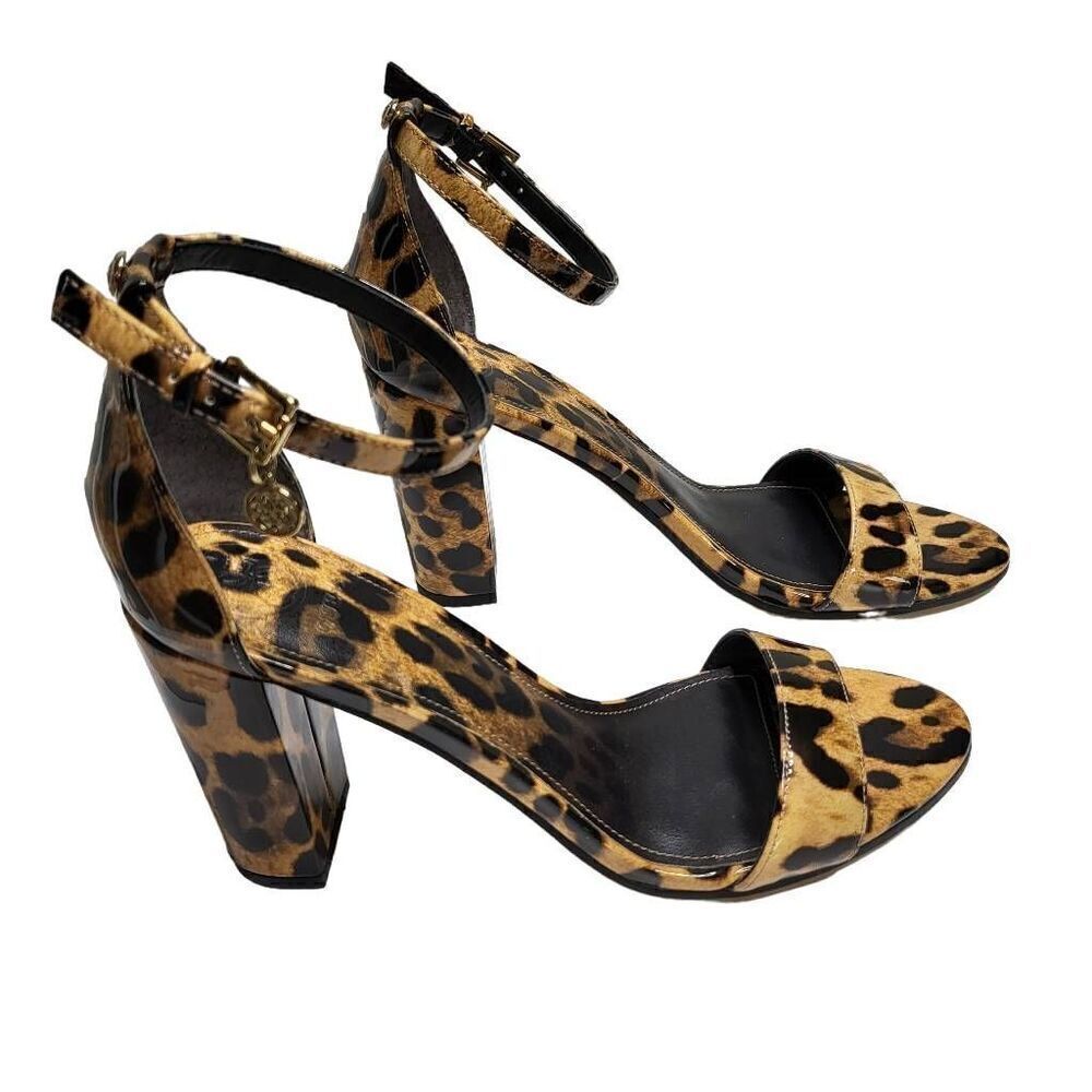 New Guess Leopard Print Shiny Block Heel Ankle St… - image 8